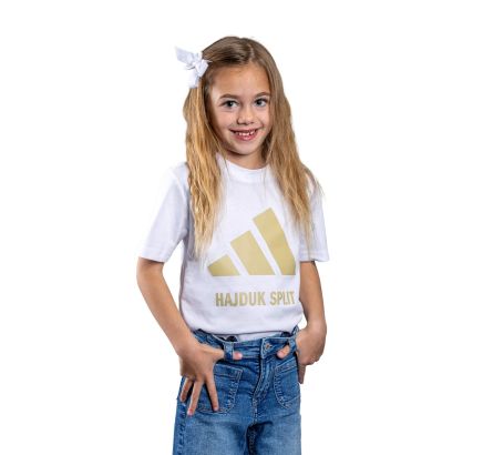 adidas kid T-shirt Hajduk Split custom tee, white/gold