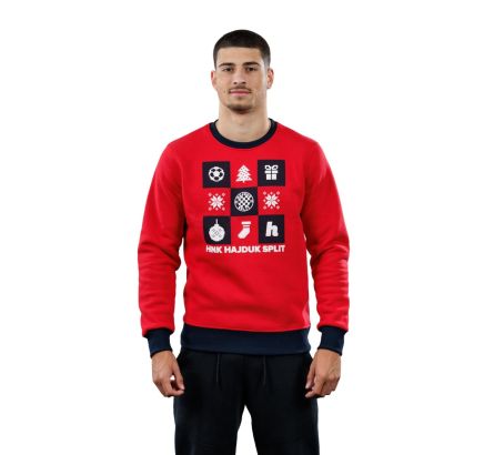 Hajduk Christmas sweatshirt, red/blue, 24/25