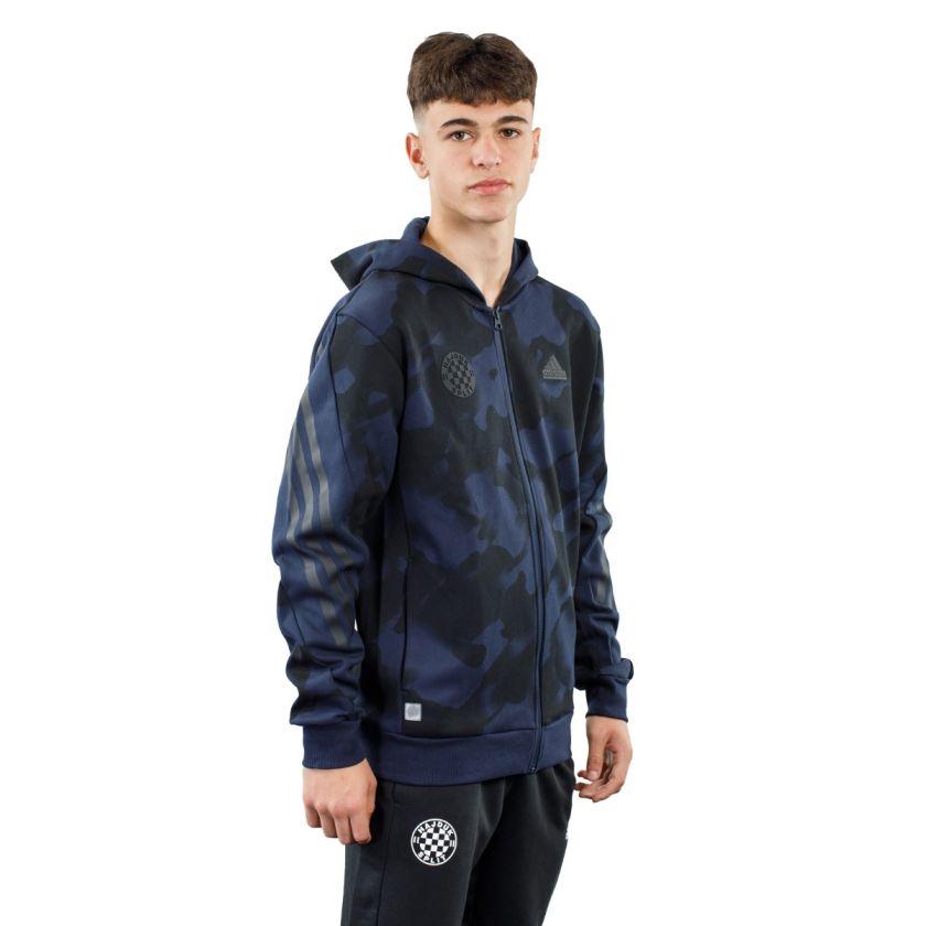 Adidas hoodie split with plaid shirt sale