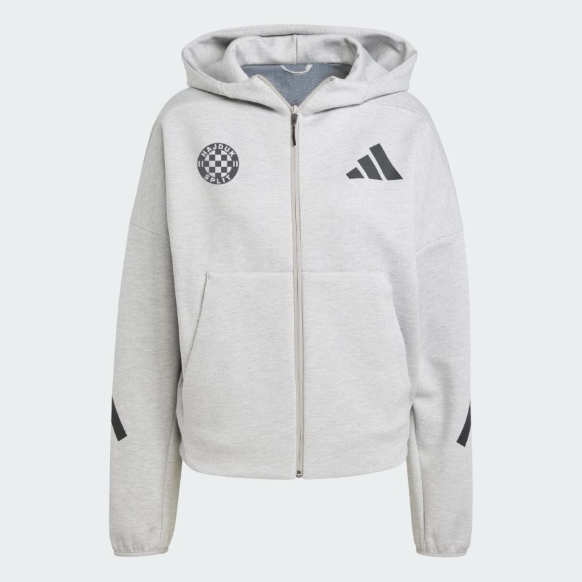Grey adidas zip hoodie women's top