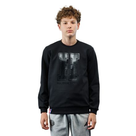 Hajduk Hereditas dječja majica dugi rukav, gloss crna