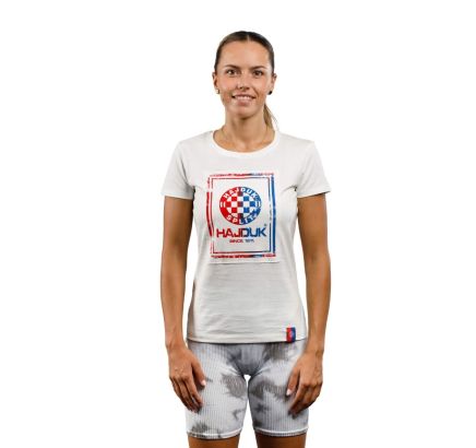 Hajduk ženska majica kratki rukav Cube slim fit 2023, bijela