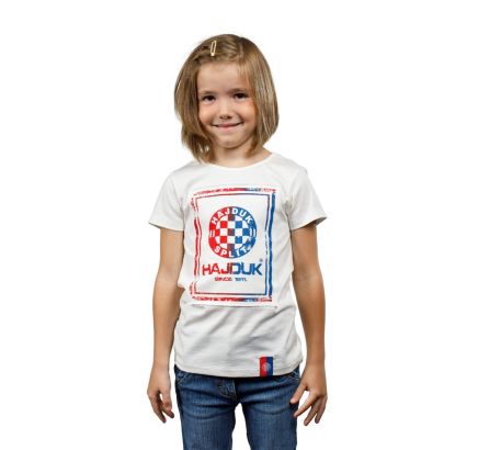 Hajduk ženski dječji T-shirt Cube slim fit 2023, bijela