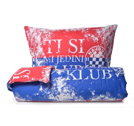 Bed linen Hajduk 21/22,red/blue, 260 cm X 200 cm