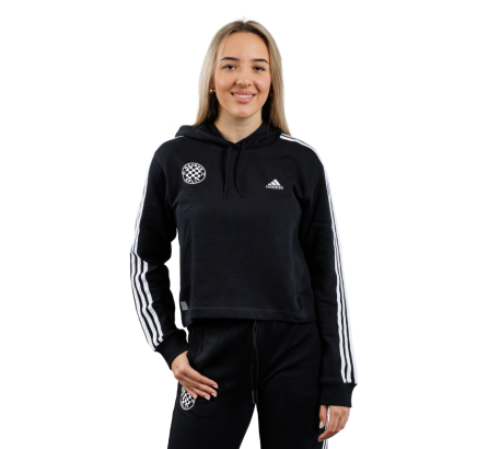 adidas women full zip hoodie, Hajduk W 3S FT CR HD, black