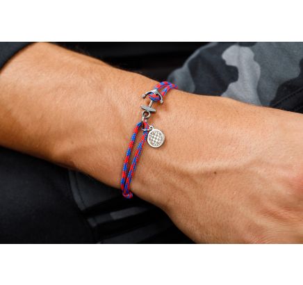 Hajduk bracelet rope/inox anchor, red blue