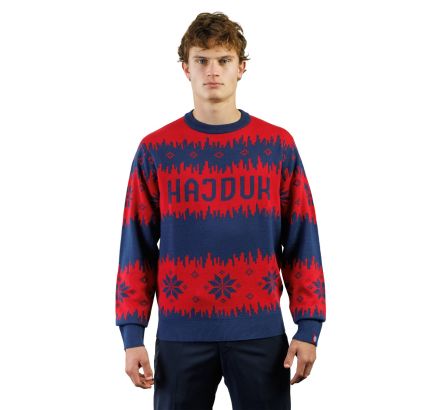 Hajduk Christmas sweater 2025, red blue