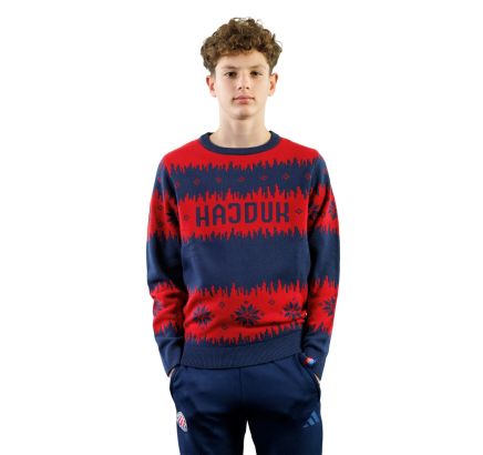 Hajduk kids Christmas sweater 2025, red blue