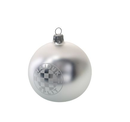 Hajduk Christmas bauble, matte white, 10cm, 25/26