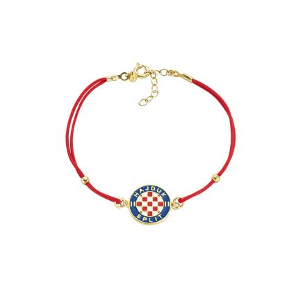 Hajduk narukvica končana, srebrni Grb, crvena