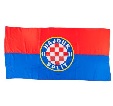 Zastava Hajduk, svila, 150x75 cm, crveno plava