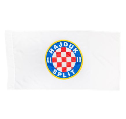Zastava Hajduk, svila, 100x50 cm, bijela