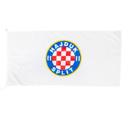 Zastava Hajduk, saten, 100X50 cm, bijela