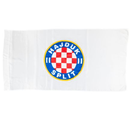 Zastava Hajduk, svila, 150x75 cm, bijela