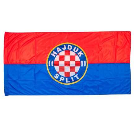 Zastava Hajduk, svila, 200x100 cm, crveno plava