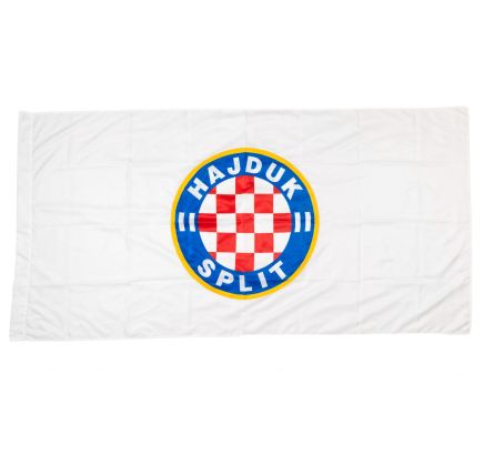 Zastava Hajduk, svila, 200x100 cm, bijela