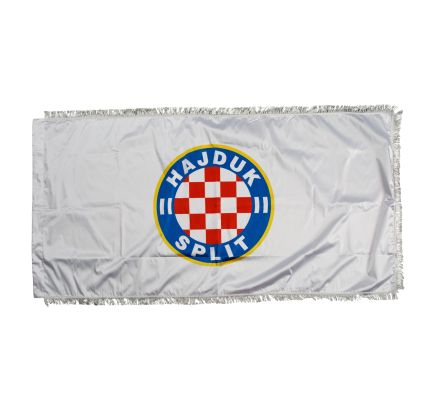Zastava Hajduk dupla saten, svečana, 200x100cm, bijela