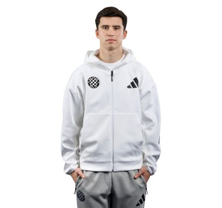 adidas majica s kapuljačom full zip, Hajduk M Z.N.E. FZ, bijela