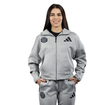 adidas ženska majica s kapuljačom full zip, Hajduk W Z.N.E. FZ, mgreyh
