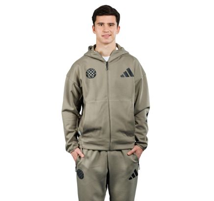 adidas majica s kapuljačom full zip, Hajduk M Z.N.E. FZ, clay